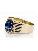 Sapphire 14k κίτρινο χρυσό Ring Vintage style vrc007y-sp Art Deco